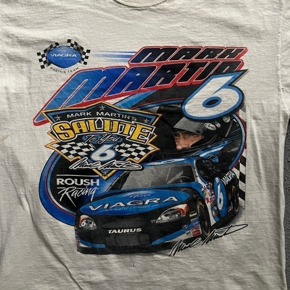 Vintage Mark Martin Nascar Shirt XL White 2000s  Racing